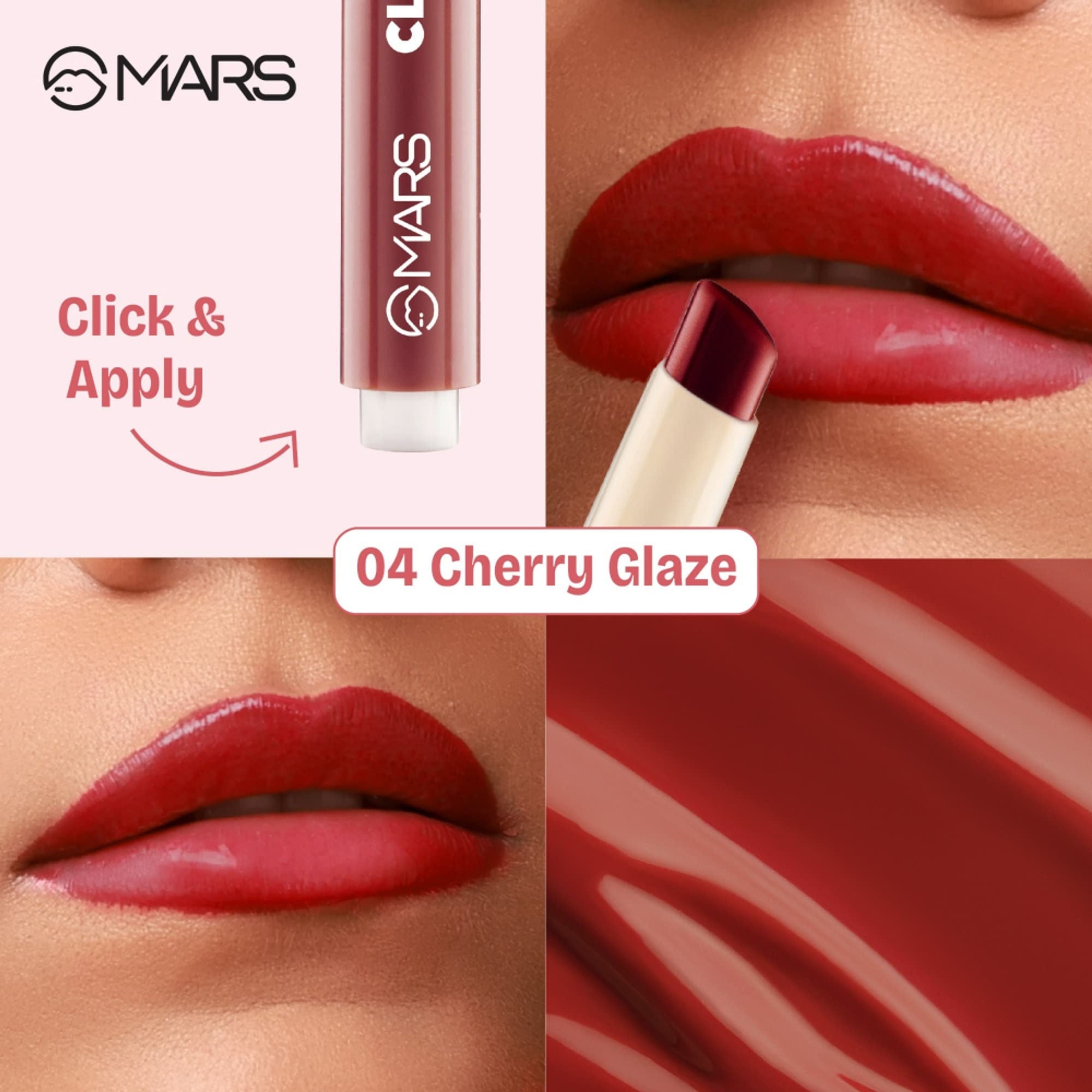 MARS Cosmetics Click Stix Gloss Lip Balm - 04-cherry Glaze
