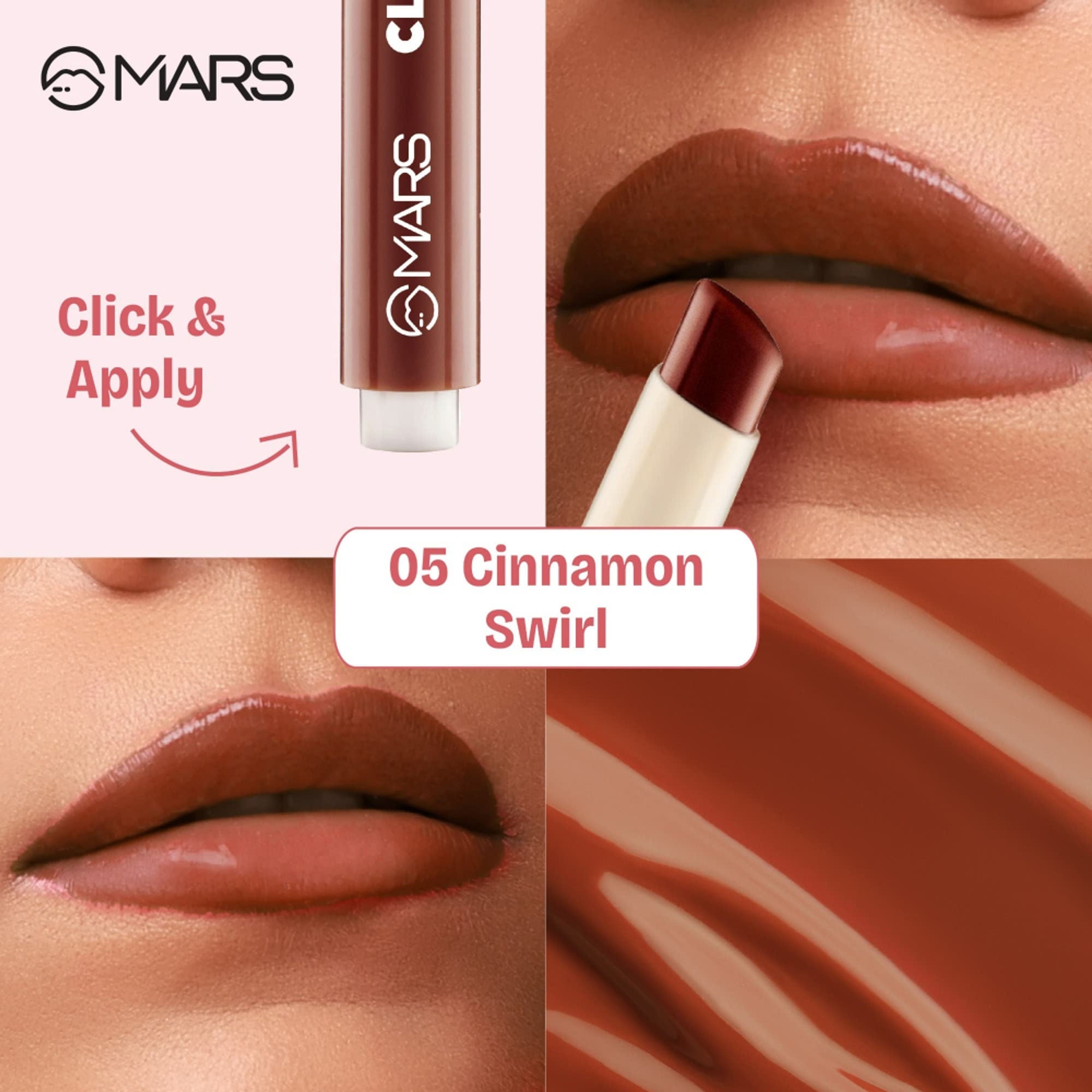 MARS Cosmetics Click Stix Gloss Lip Balm - 05-cinnamon Swirl - Distacart