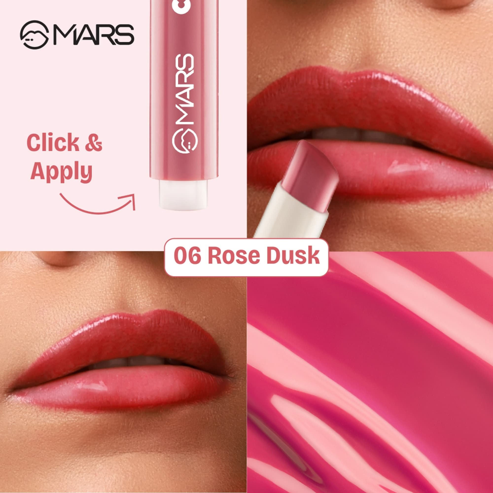 MARS Cosmetics Click Stix Gloss Lip Balm - 06-rose Duck - Distacart