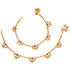 AanyaCentric Gold Plated Traditional Anklets Payal - Classic and Stylish for Women and Girls - Distacart