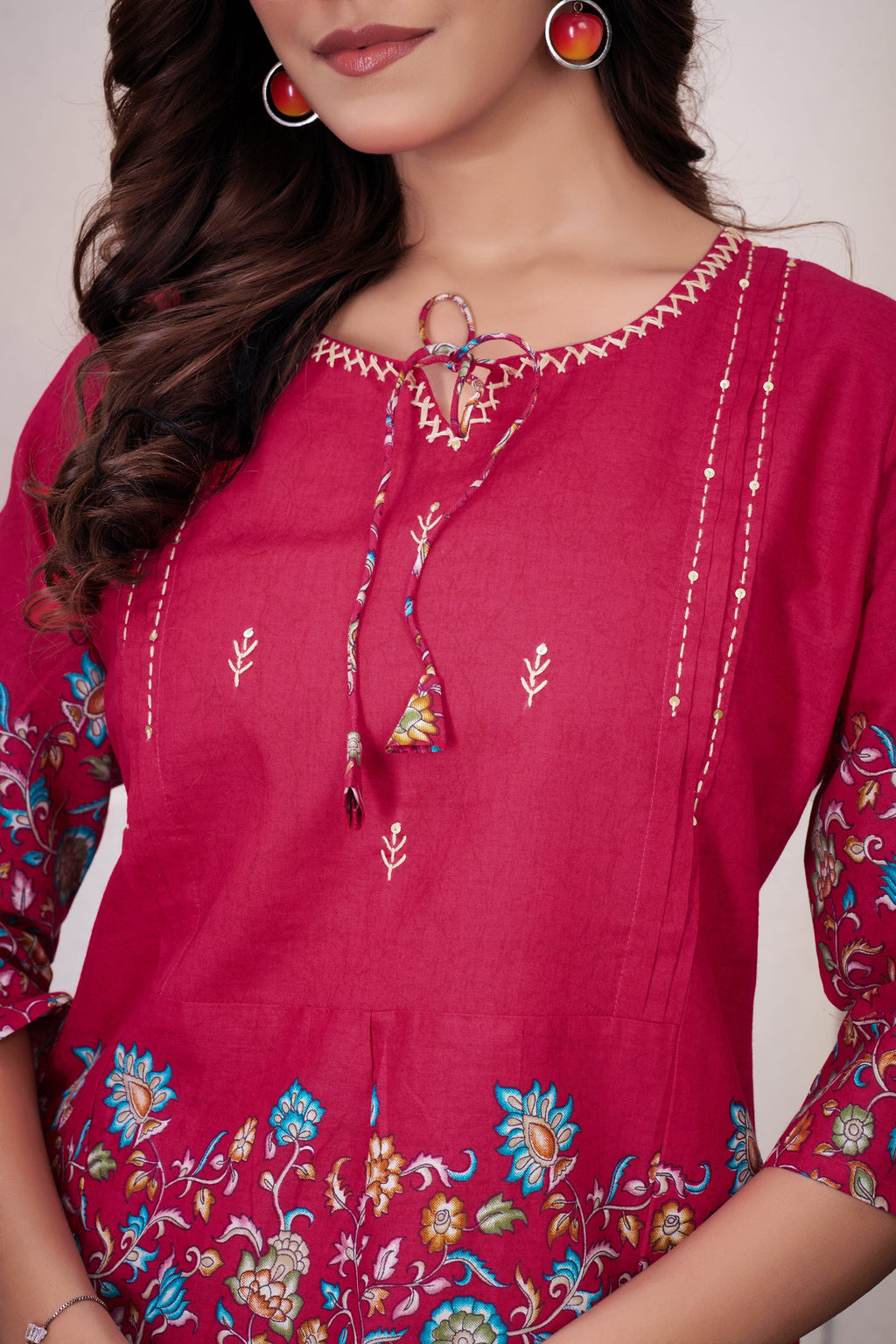 Lorenvalley Fashion Pink Pure Cotton Elegant & Trendy Printed Design Co-Ord Set - Distacart