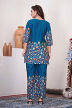 Lorenvalley Fashion Rama Pure Cotton Elegant & Trendy Printed Design Co-Ord Set - Distacart