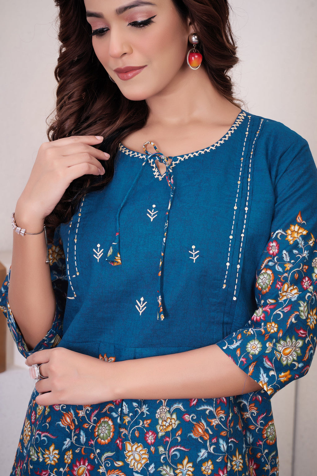 Lorenvalley Fashion Rama Pure Cotton Elegant & Trendy Printed Design Co-Ord Set - Distacart
