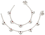AanyaCentric Silver Plated Traditional Anklets Payal - Classic and Stylish for Women and Girls - Distacart