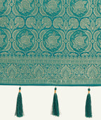 Monjolika Fashion Effervescent Turquoise Soft Banarasi Satin Silk Saree With Elision Blouse Piece - Distacart