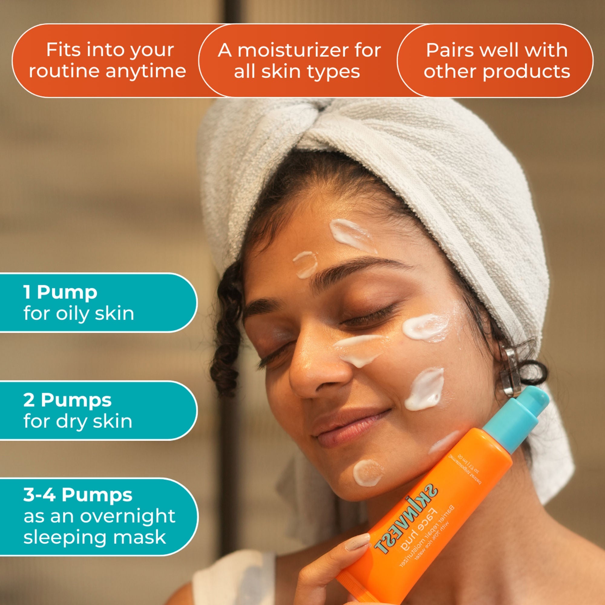 Skinvest Face Hug Barrier Repair Moisturizer 70% Rice water