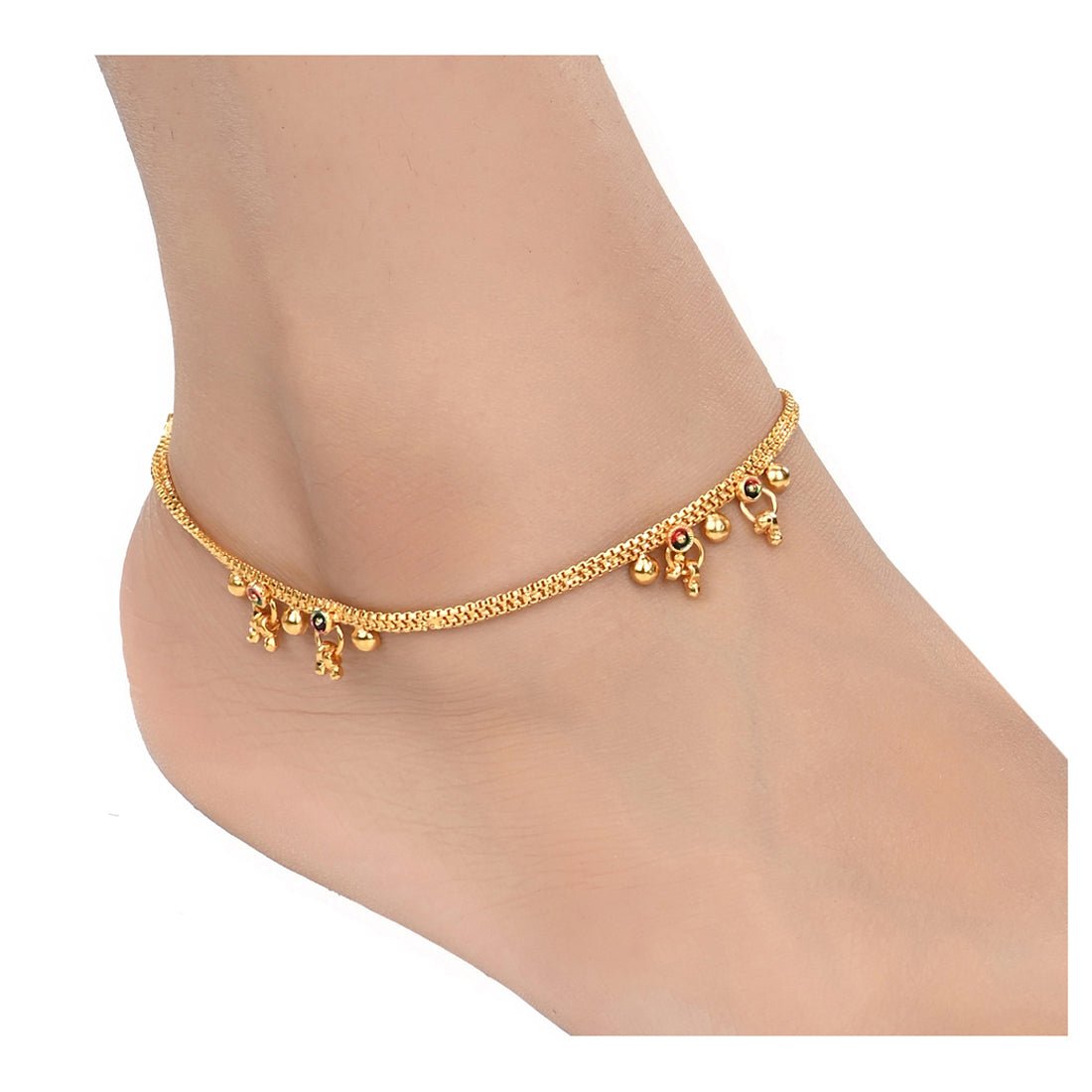 AanyaCentric Gold Plated Traditional Anklets Payal - Classic and Stylish for Women and Girls - Distacart