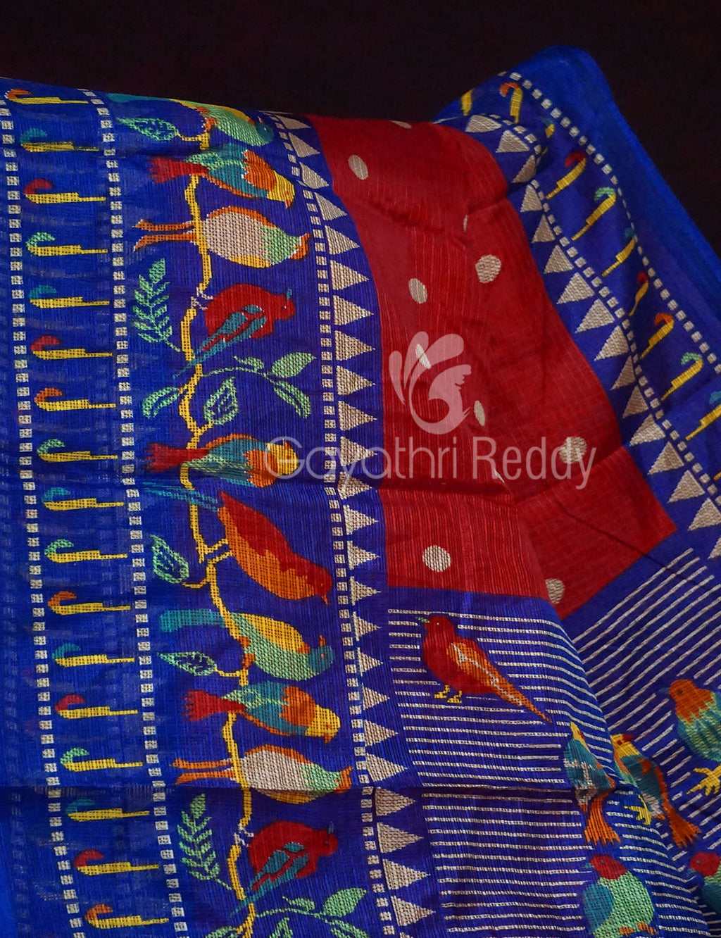 Red Colour Saree With Paithani Print Semi Soft Silk Kota Saree By Gayathri Reddy Designer Studio - Distacart