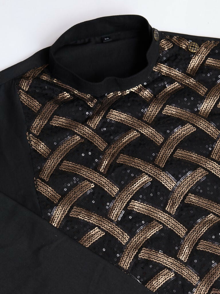 Vastranavya Traditional Festival Wear Pure Silk Thread & Sequence Embroidered Work Kurta