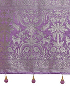 Monjolika Fashion Lavender Zari Weaving Work Banarasi Satin Silk Traditional Saree