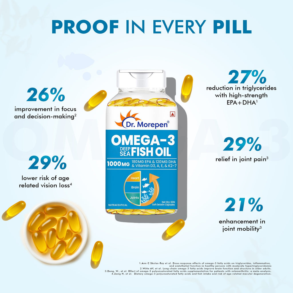 Dr. Morepen Omega 3 Deep Sea Fish Oil Softgels - Distacart