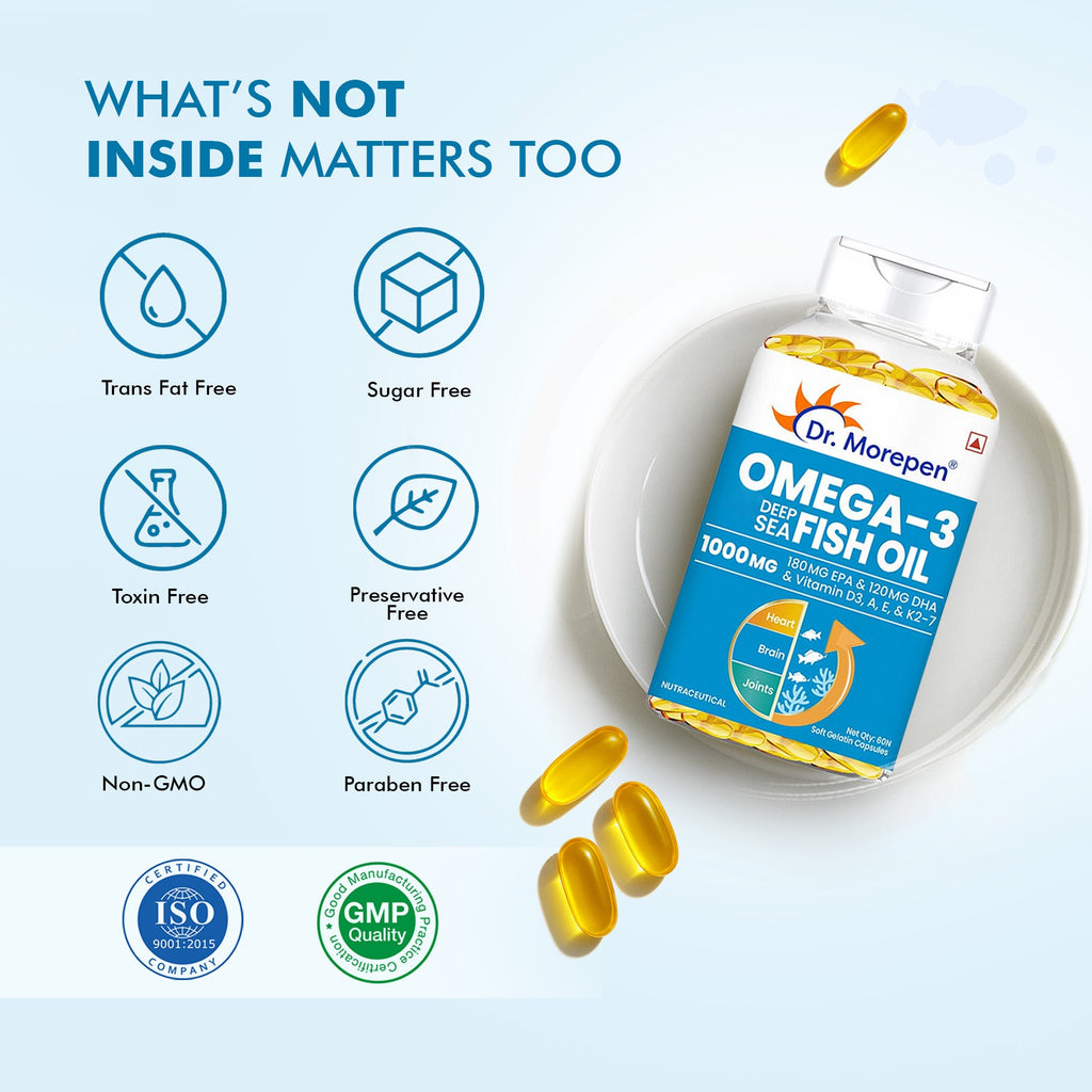Dr. Morepen Omega 3 Deep Sea Fish Oil Softgels - Distacart