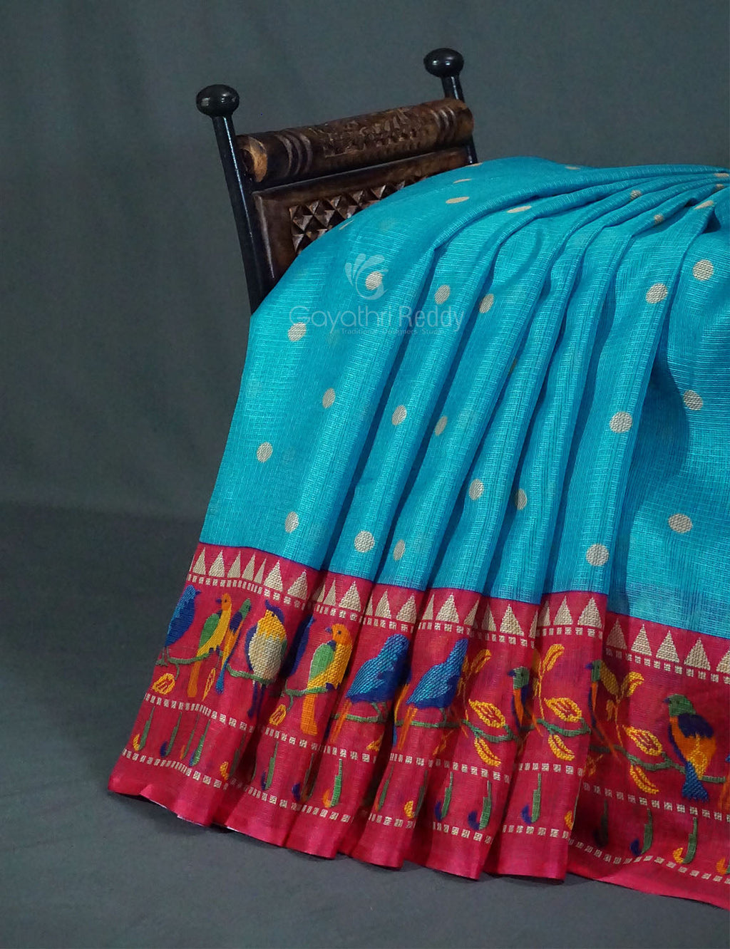 Rama Green Colored with Buttes Semi Silk Kota Saree By Gayathri Reddy Designer Studio