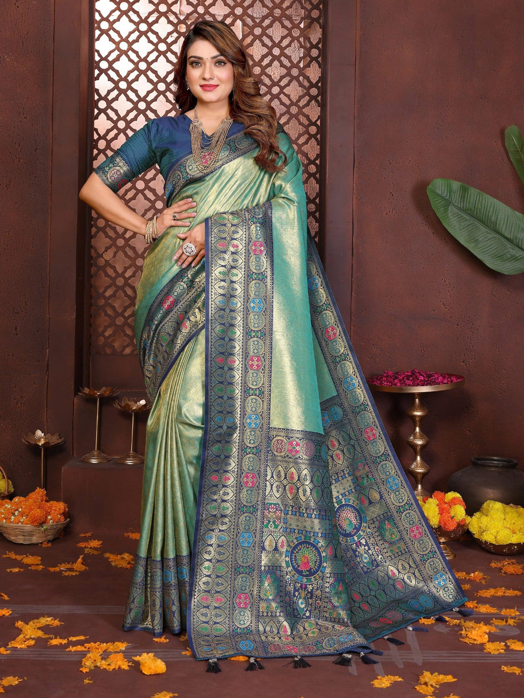 Anaita Banarasi Tissue Silk Saree - Distacart