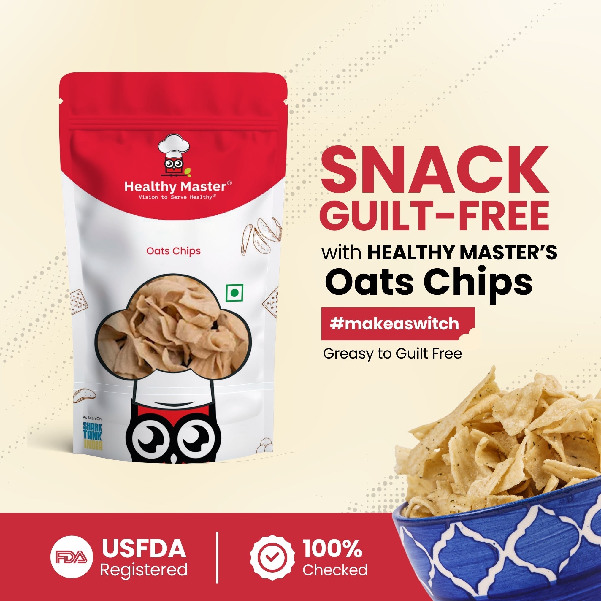 Healthy Master Light & Crispy Oats Chips - Distacart