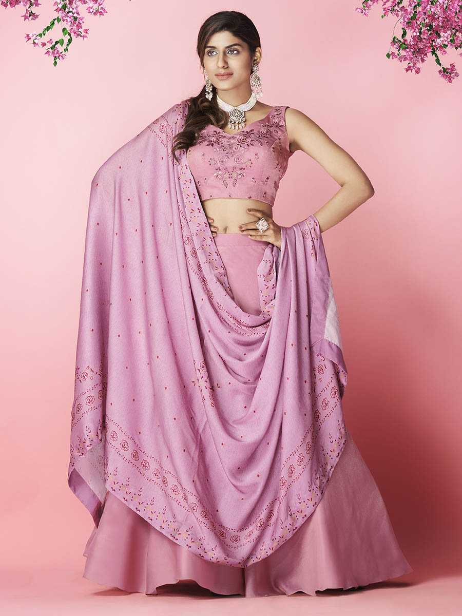 Myra Lilac Art Silk Designer Lehenga