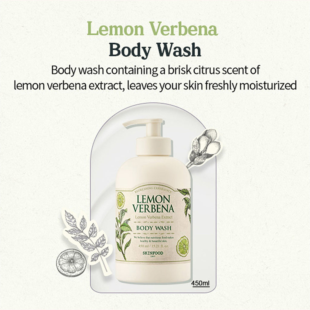 Skinfood Lemon Verbena Body Wash - Energizing, Hydrating, Skin Revitalizing