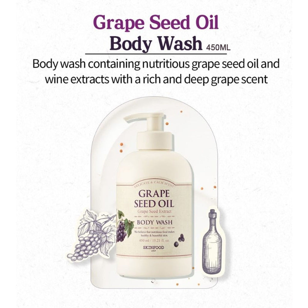 Skinfood Grape Seed Oil Body Wash - Nourishing, Antioxidant-Rich, Revitalizing