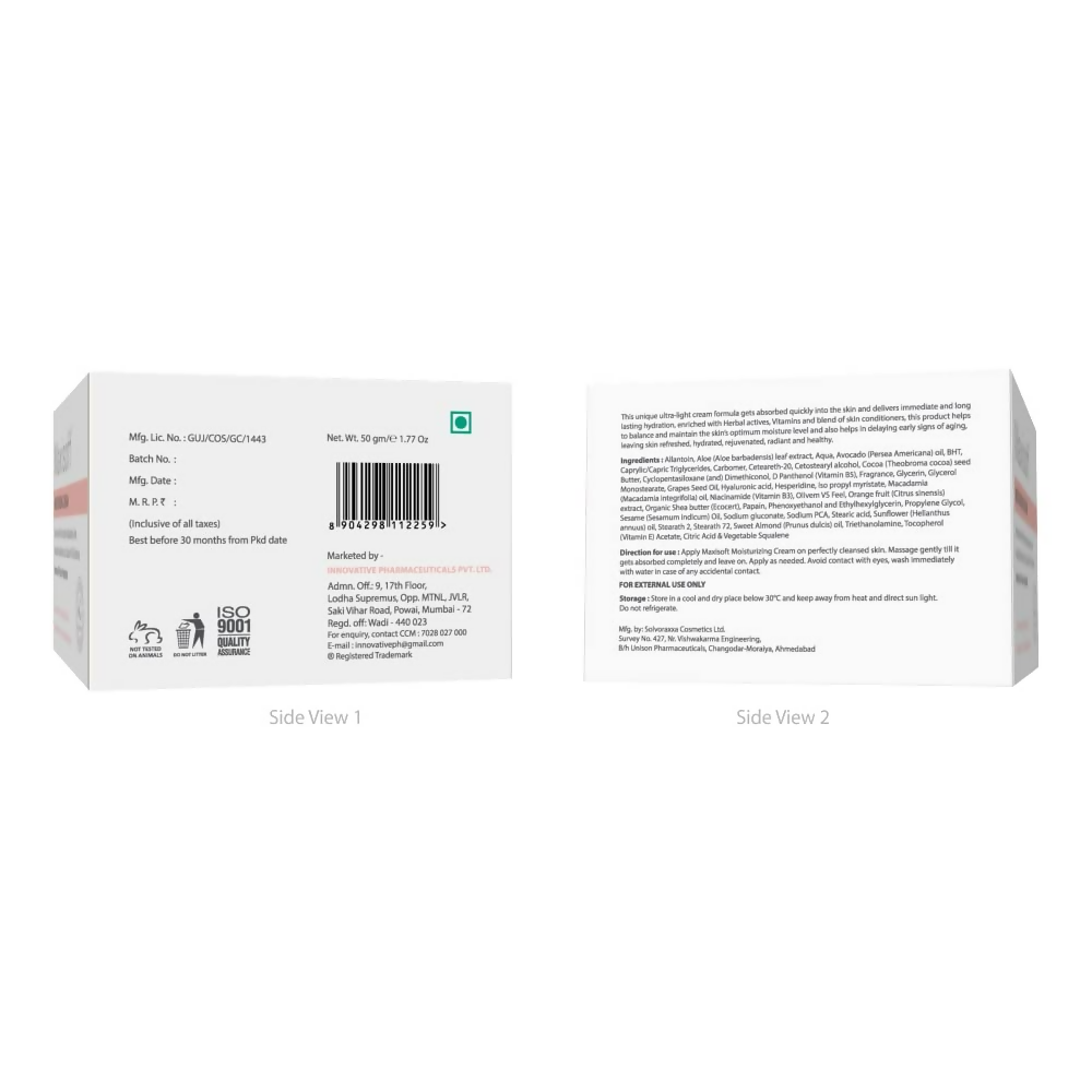 Maxisoft Moisturizing Cream With Almond Oil Aloe Avocado Cocoa Butter