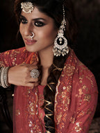 Myra Dark Orange Net Embroidered Sharara Suit - Distacart