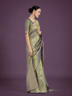 Monjolika Fashion Banarasi Silk Olive Zaal Pattern Traditional Saree - Distacart