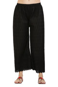 PAVONINE Black Color Half Schiffli Chikankari Cotton Fabric Palazzo For Women - Distacart