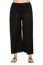 PAVONINE Black Color Half Schiffli Chikankari Cotton Fabric Palazzo For Women - Distacart