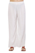 PAVONINE White Color Half Schiffli Chikankari Cotton Fabric Palazzo For Women - Distacart