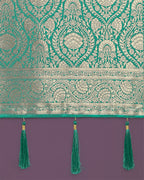 Monjolika Fashion Stunning Turquoise Banarasi Satin Silk Golden Meenakari Work Saree - Distacart