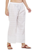 PAVONINE White Color Full Chikankari Cotton Fabric Palazzo For Women - Distacart