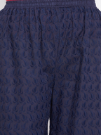 PAVONINE Navy Blue Color Full Chikankari Cotton Fabric Sharara For Women - Distacart