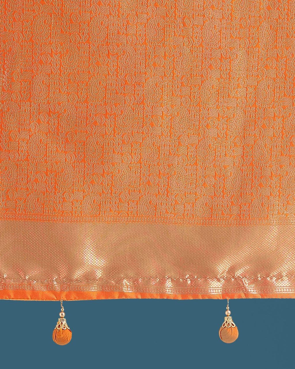 Monjolika Fashion Orange Colour Banarasi Silk Zari Weaving Classic Saree - Distacart