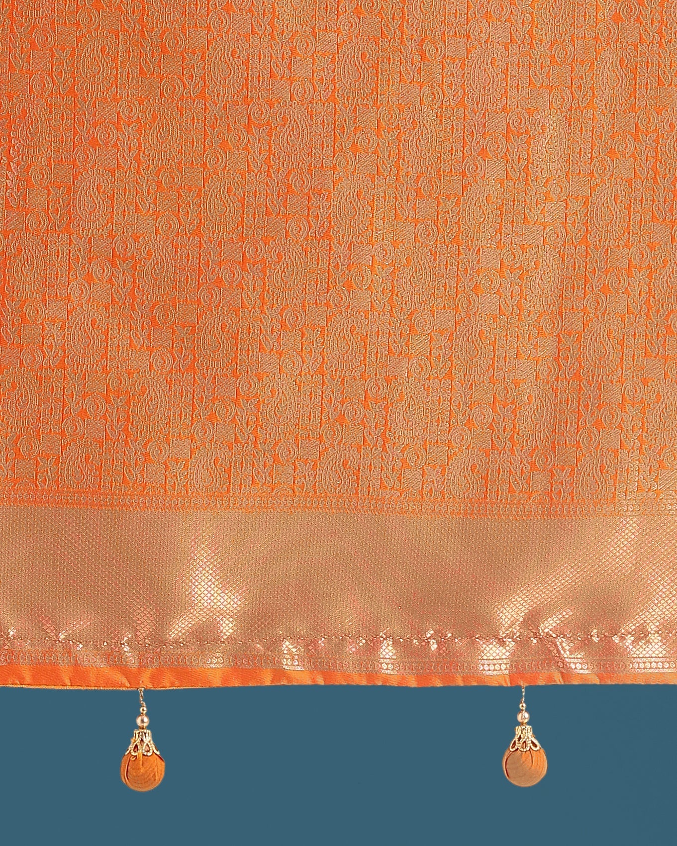 Monjolika Fashion Orange Colour Banarasi Silk Zari Weaving Classic Saree - Distacart