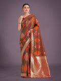 Monjolika Fashion Red Colour Banarasi Silk Zari Weaving Classic Saree - Distacart