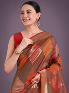 Monjolika Fashion Red Colour Banarasi Silk Zari Weaving Classic Saree - Distacart