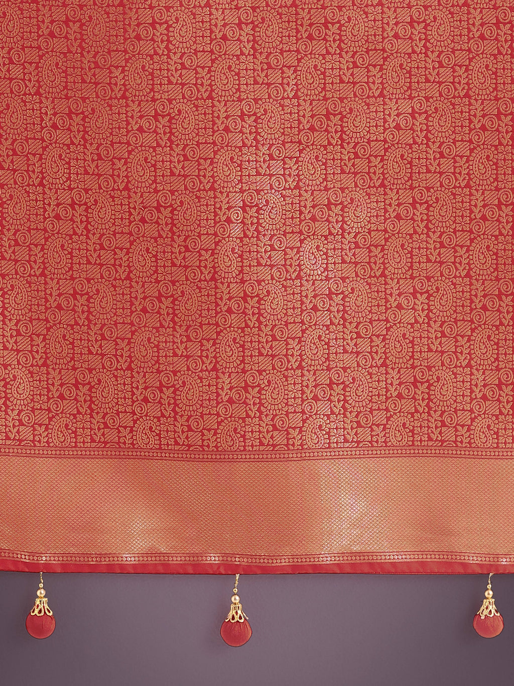 Monjolika Fashion Red Colour Banarasi Silk Zari Weaving Classic Saree - Distacart