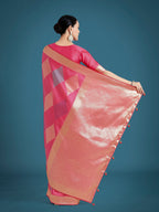 Monjolika Fashion Light Pink Colour Banarasi Silk Zari Weaving Classic Saree - Distacart