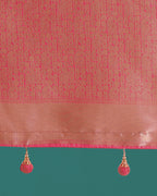 Monjolika Fashion Pink Colour Banarasi Satin Silk Zari Weaving Classic Saree - Distacart