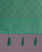 Monjolika Fashion Teal Color Baanrasi Satin Silk Saree for Wedding Functions - Distacart