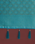 Monjolika Fashion Dusty Cyan Color Baanrasi Satin Silk Saree for Wedding Functions