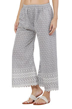 PAVONINE Grey Color Full Thread Chikankari Cotton Fabric Sharara For Women - Distacart