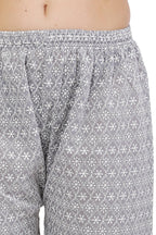 PAVONINE Grey Color Full Thread Chikankari Cotton Fabric Palazzo For Women - Distacart