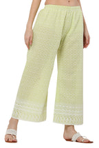PAVONINE Lemon Color Full Thread Chikankari Cotton Fabric Sharara For Women - Distacart