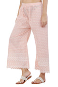PAVONINE Peach Color Full Thread Chikankari Cotton Fabric Sharara For Women - Distacart
