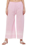 PAVONINE Pink Color Full Thread Chikankari Cotton Fabric Sharara For Women - Distacart