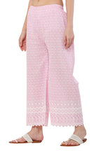 PAVONINE Pink Color Full Thread Chikankari Cotton Fabric Sharara For Women - Distacart