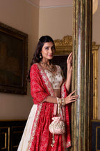 Lorenvalley Fashion Offwhite Vichitra Silk Sequins and Thread Embroidery Work Lehenga Choli with Dupatta