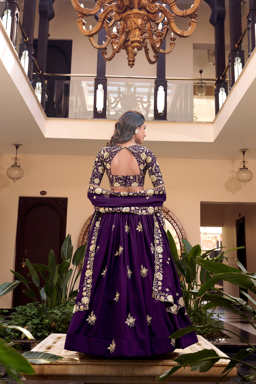 Lorenvalley Parot Star Georgette Embellishment With Pearl Coding And Sequins Embroidery Work Lehenga Choli with Dupatta
