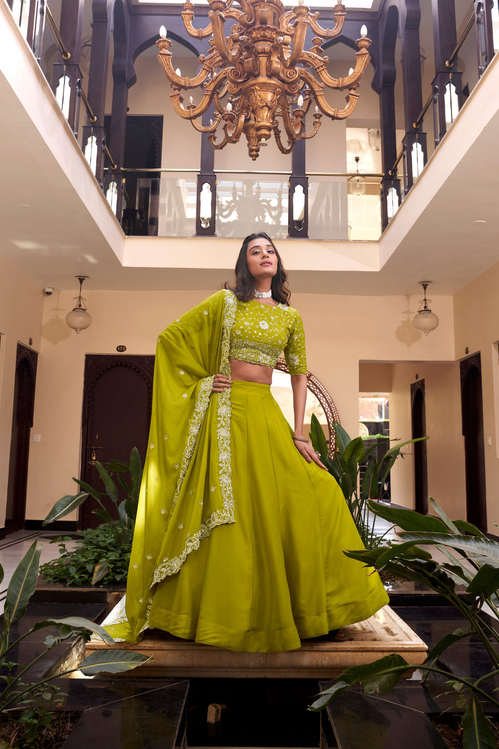 Lorenvalley Pink New Crush Embellishment With Pearl Coding And Sequins Embroidery Work Lehenga Choli with Dupatta