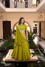 Lorenvalley Pink New Crush Embellishment With Pearl Coding And Sequins Embroidery Work Lehenga Choli with Dupatta